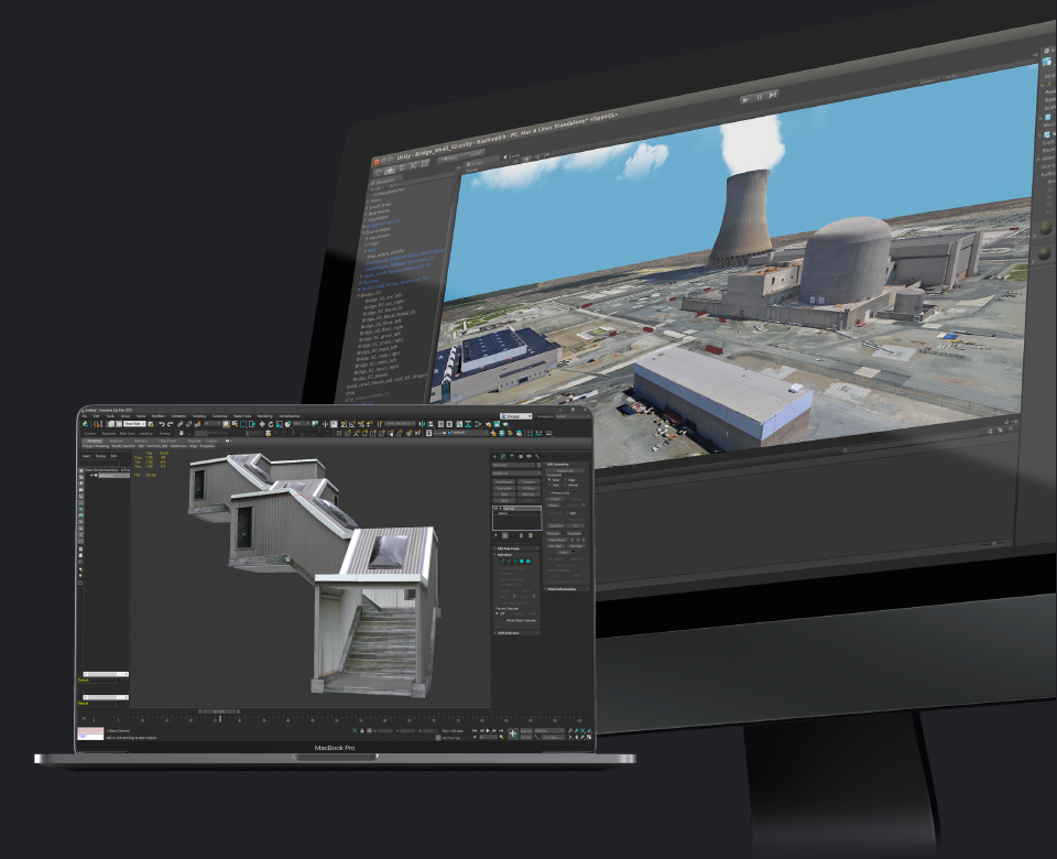 Graphic of 3D Models and Game Engines on Multiple Screens